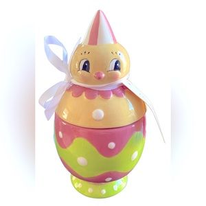 Johanna Parker Carnival Cottage Easter Chick Canister 9” NWT!